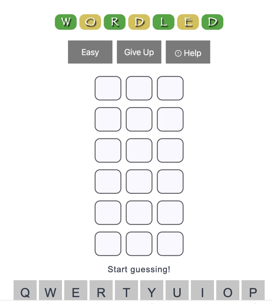 3 Letter Wordle Unlimited | Challenge Your Word Skills and Play Now